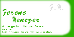 ferenc menczer business card